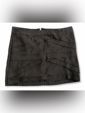 Wet Seal Black Bandage Mini Skirt Y2K Bodycon Size M
